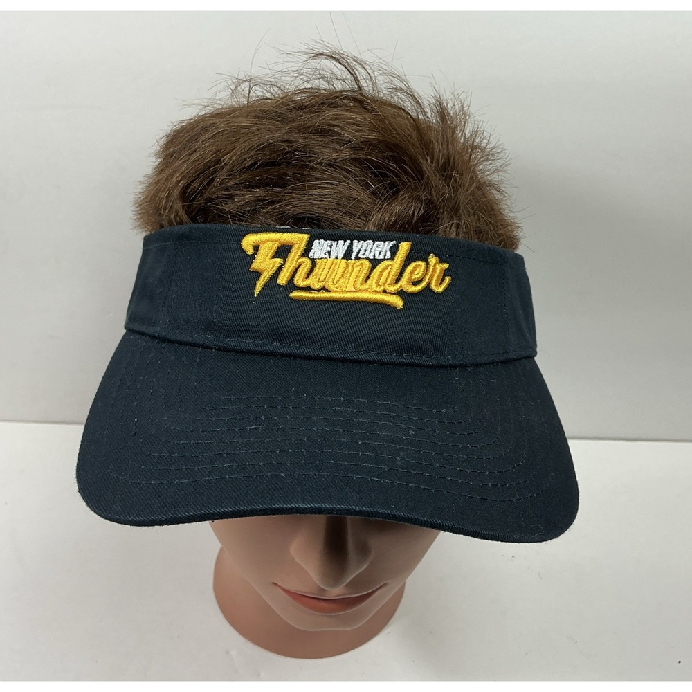 Thunder New York Visor Cap Black Strap Back Beach Sports Golf